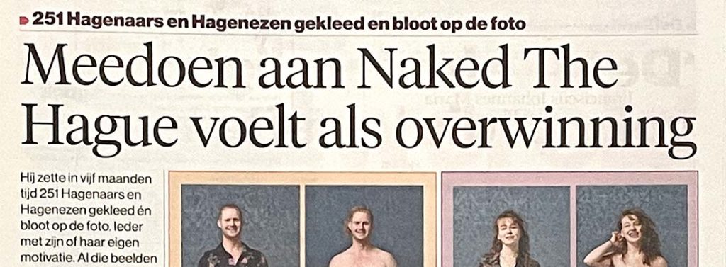 Naked The Hague opnieuw in Haagse editie van het AD!